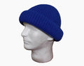 Rolled up Beanie for men - Blue 100% wool